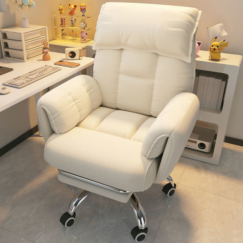 Chic Modern Minimalist Desk Chair: Fabric & Stainless Steel Square Seat, Adjustable Backrest, and Swivel Base for Home Office