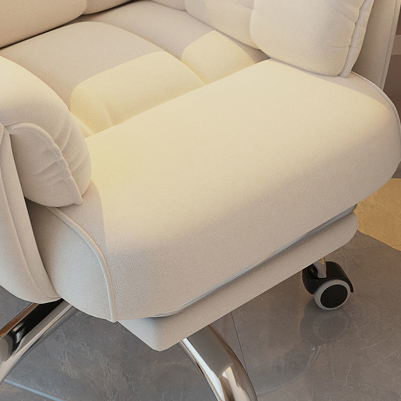 Chic Modern Minimalist Desk Chair: Fabric & Stainless Steel Square Seat, Adjustable Backrest, and Swivel Base for Home Office