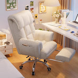 Chic Modern Minimalist Desk Chair: Fabric & Stainless Steel Square Seat, Adjustable Backrest, and Swivel Base for Home Office