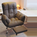 Chic Modern Minimalist Desk Chair: Fabric & Stainless Steel Square Seat, Adjustable Backrest, and Swivel Base for Home Office