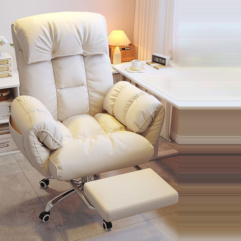 Chic Modern Minimalist Desk Chair: Fabric & Stainless Steel Square Seat, Adjustable Backrest, and Swivel Base for Home Office