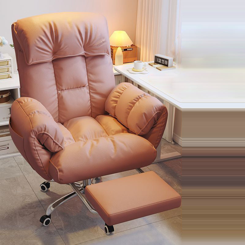 Chic Modern Minimalist Desk Chair: Fabric & Stainless Steel Square Seat, Adjustable Backrest, and Swivel Base for Home Office