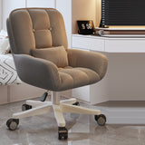 Chic Modern Minimalist Velvet PU Leather & Nylon Square Desk Chair with Adjustable Height for Home Office