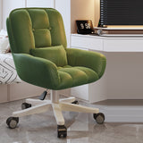 Chic Modern Minimalist Velvet PU Leather & Nylon Square Desk Chair with Adjustable Height for Home Office