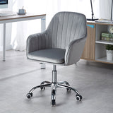 Sleek Velvet & Metal Square Desk Chair — 360° Swivel & Height Adjustment for Home Office