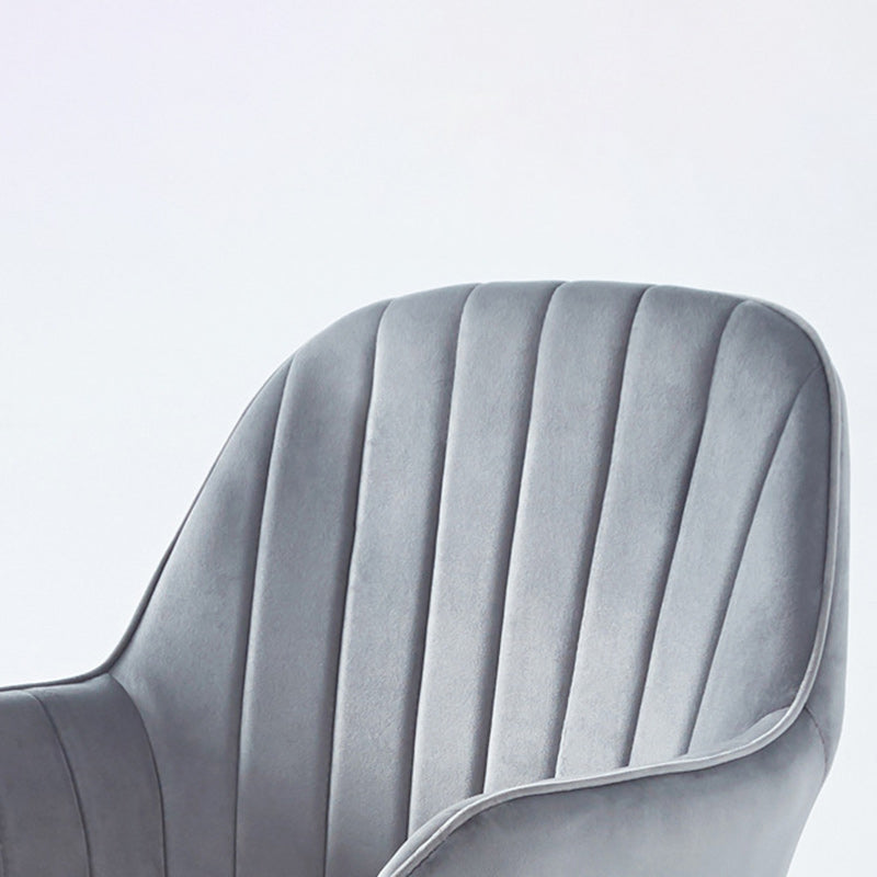 Sleek Velvet & Metal Square Desk Chair — 360° Swivel & Height Adjustment for Home Office