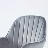 Sleek Velvet & Metal Square Desk Chair — 360° Swivel & Height Adjustment for Home Office