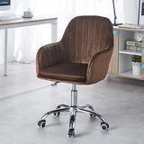 Sleek Velvet & Metal Square Desk Chair — 360° Swivel & Height Adjustment for Home Office