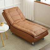 Luxurious Contemporary Long-Strip Solid Wood Recliner with Lambswool Sponge Cushion and Tech Fabric, Armless and Adjustable Backrest for Living Room & Bedroom