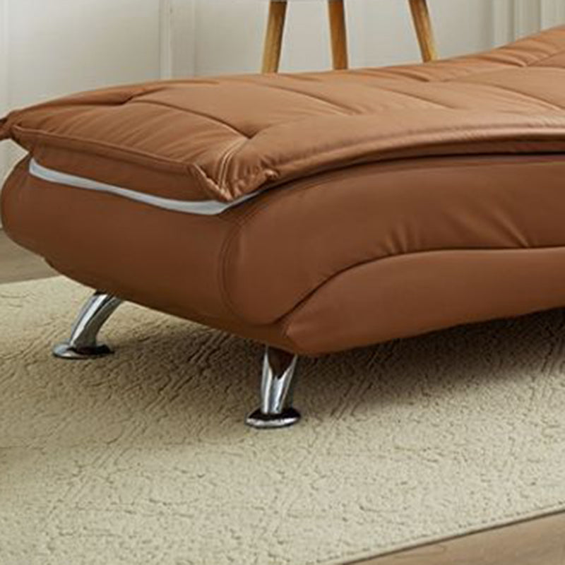 Luxurious Contemporary Long-Strip Solid Wood Recliner with Lambswool Sponge Cushion and Tech Fabric, Armless and Adjustable Backrest for Living Room & Bedroom
