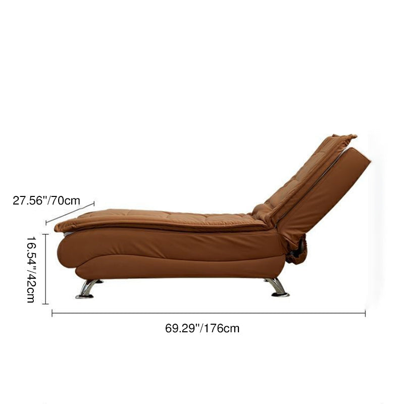 Luxurious Contemporary Long-Strip Solid Wood Recliner with Lambswool Sponge Cushion and Tech Fabric, Armless and Adjustable Backrest for Living Room & Bedroom