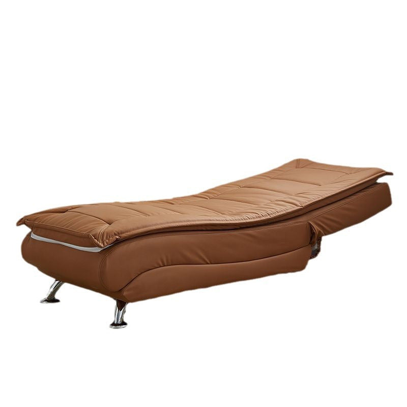 Luxurious Contemporary Long-Strip Solid Wood Recliner with Lambswool Sponge Cushion and Tech Fabric, Armless and Adjustable Backrest for Living Room & Bedroom