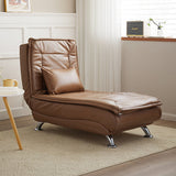 Luxurious Contemporary Long-Strip Solid Wood Recliner with Lambswool Sponge Cushion and Tech Fabric, Armless and Adjustable Backrest for Living Room & Bedroom