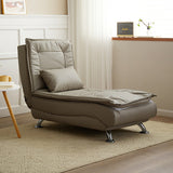 Luxurious Contemporary Long-Strip Solid Wood Recliner with Lambswool Sponge Cushion and Tech Fabric, Armless and Adjustable Backrest for Living Room & Bedroom