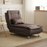 Luxurious Contemporary Long-Strip Solid Wood Recliner with Lambswool Sponge Cushion and Tech Fabric, Armless and Adjustable Backrest for Living Room & Bedroom