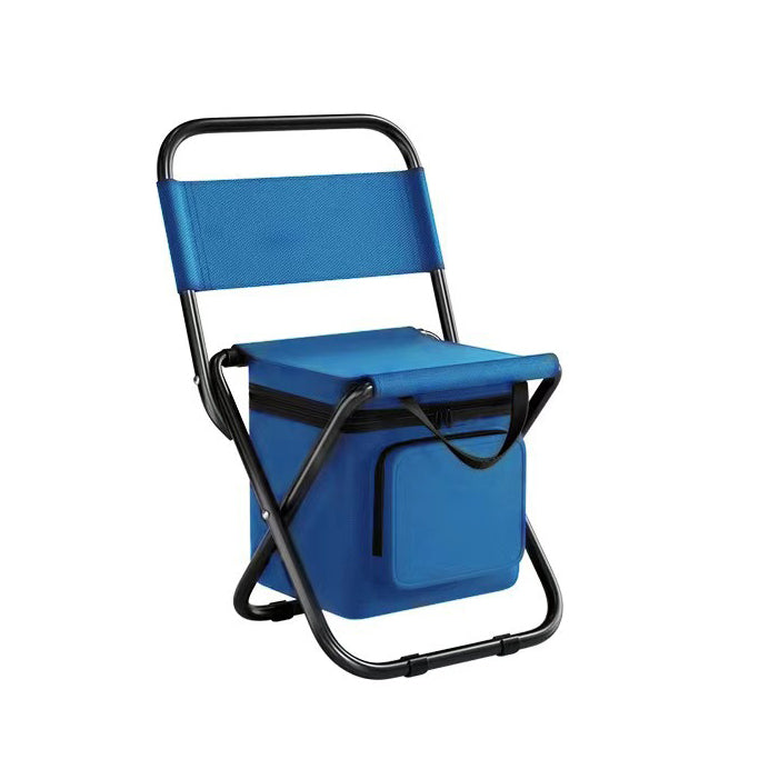Stylish Contemporary Industrial Folding Camping Chair — Rectangular Oxford Fabric, Steel-Pipe Frame, Armless, for Garden & Outdoor Patio