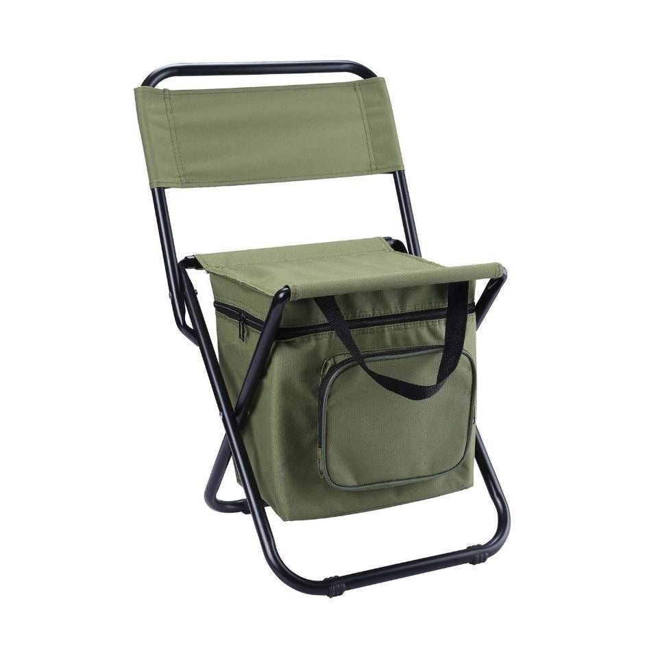 Stylish Contemporary Industrial Folding Camping Chair — Rectangular Oxford Fabric, Steel-Pipe Frame, Armless, for Garden & Outdoor Patio
