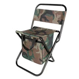 Stylish Contemporary Industrial Folding Camping Chair — Rectangular Oxford Fabric, Steel-Pipe Frame, Armless, for Garden & Outdoor Patio