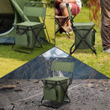 Stylish Contemporary Industrial Folding Camping Chair — Rectangular Oxford Fabric, Steel-Pipe Frame, Armless, for Garden & Outdoor Patio