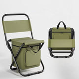 Stylish Contemporary Industrial Folding Camping Chair — Rectangular Oxford Fabric, Steel-Pipe Frame, Armless, for Garden & Outdoor Patio