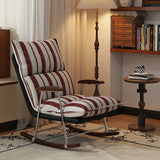 Traditional French Upholstered Velvet Rocking Chair with Rubberwood Frame and Iron Accents, Comfortable Backrest & Armrests for Living Room