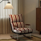 Traditional French Upholstered Velvet Rocking Chair with Rubberwood Frame and Iron Accents, Comfortable Backrest & Armrests for Living Room