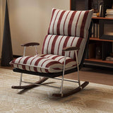 Traditional French Upholstered Velvet Rocking Chair with Rubberwood Frame and Iron Accents, Comfortable Backrest & Armrests for Living Room