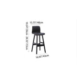 Contemporary Scandinavian PU Leather Bar Stool with Solid Wood Frame, Curved Square Seat and Backrest – Perfect for Dining Room