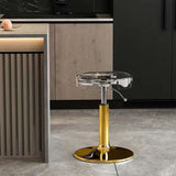 Luxurious Modern Acrylic & Carbon Steel Round Bar Stool for Dining Room