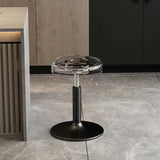 Luxurious Modern Acrylic & Carbon Steel Round Bar Stool for Dining Room