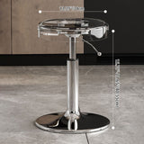Luxurious Modern Acrylic & Carbon Steel Round Bar Stool for Dining Room