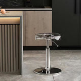 Luxurious Modern Acrylic & Carbon Steel Round Bar Stool for Dining Room