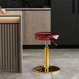 Luxurious Modern Acrylic & Carbon Steel Round Bar Stool for Dining Room