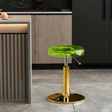 Luxurious Modern Acrylic & Carbon Steel Round Bar Stool for Dining Room