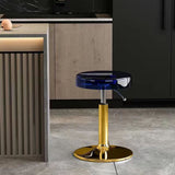 Luxurious Modern Acrylic & Carbon Steel Round Bar Stool for Dining Room