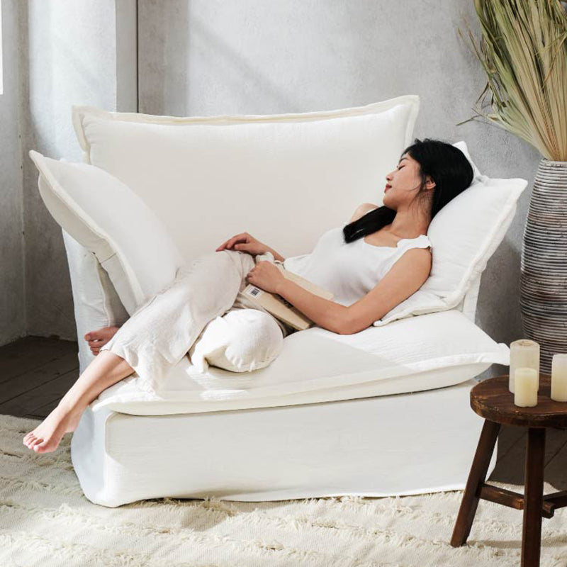 Moonlight White Swivel Birch Wood Accent Chair – Sleek Minimalist Lounge Chair for Living Room or Study
