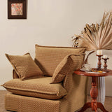 Starlight Pattern Swivel Birch Wood Accent Chair – French Retro Lounge Style for Living Room or Study