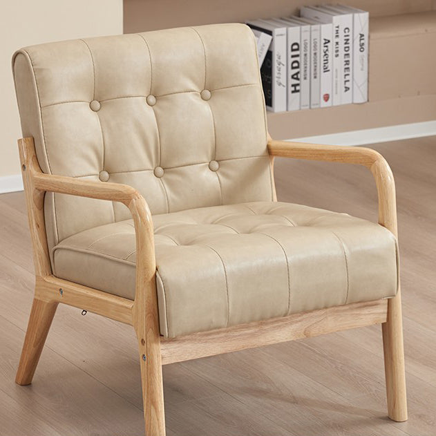 Contemporary Scandinavian Solid Wood Sofa with Oil-Waxed Leather, Rectangular Frame and Softly Rounded Edges, 1/2/3-Seater for Living Room