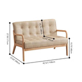 Contemporary Scandinavian Solid Wood Sofa with Oil-Waxed Leather, Rectangular Frame and Softly Rounded Edges, 1/2/3-Seater for Living Room