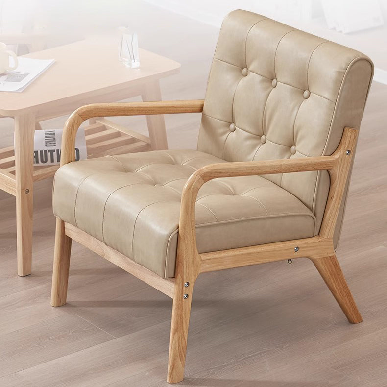 Contemporary Scandinavian Solid Wood Sofa with Oil-Waxed Leather, Rectangular Frame and Softly Rounded Edges, 1/2/3-Seater for Living Room