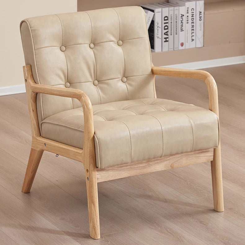 Contemporary Scandinavian Solid Wood Sofa with Oil-Waxed Leather, Rectangular Frame and Softly Rounded Edges, 1/2/3-Seater for Living Room
