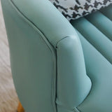 Modern Scandinavian Microfiber Leather Accent Chair with Metal Frame — Round-and-Square Design, Backrest & Armrests, Ideal for Living Room