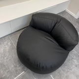 Modern Scandinavian Microfiber Leather EPS Round Curved Accent Chair with Backrest for Living Room