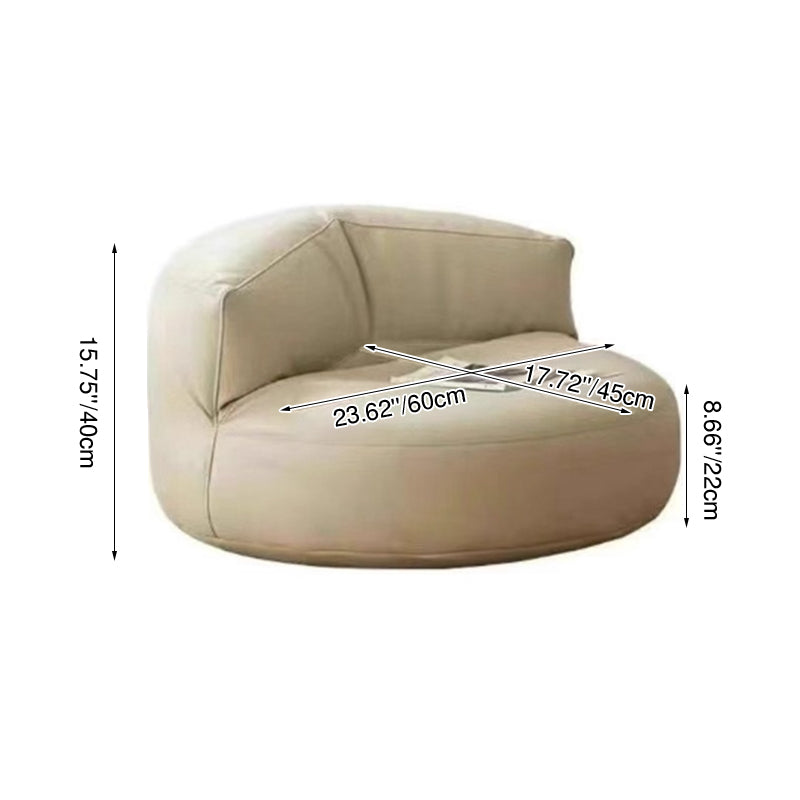 Modern Scandinavian Microfiber Leather EPS Round Curved Accent Chair with Backrest for Living Room