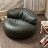 Modern Scandinavian Microfiber Leather EPS Round Curved Accent Chair with Backrest for Living Room