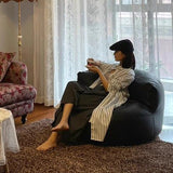 Modern Scandinavian Microfiber Leather EPS Round Curved Accent Chair with Backrest for Living Room