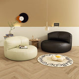 Modern Scandinavian Microfiber Leather EPS Round Curved Accent Chair with Backrest for Living Room