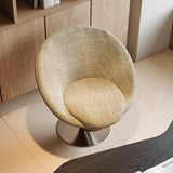 Traditional Chinese Velvet Swivel Accent Chair with Round Curved Backrest – Wood & Metal Frame, Faux Leather Upholstery, Ideal for Living Room