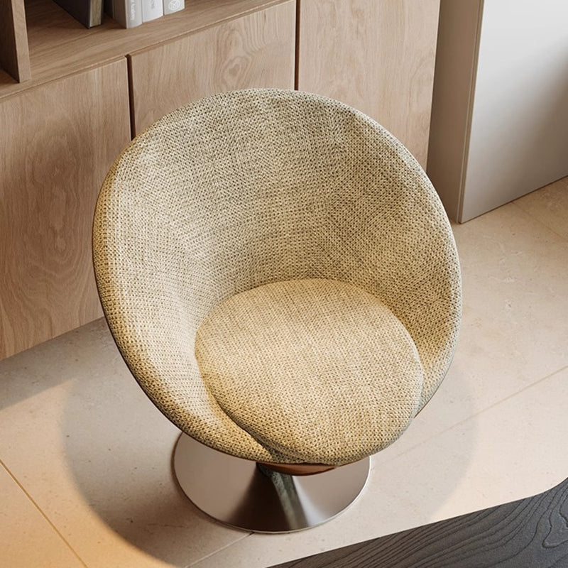 Traditional Chinese Velvet Swivel Accent Chair with Round Curved Backrest – Wood & Metal Frame, Faux Leather Upholstery, Ideal for Living Room