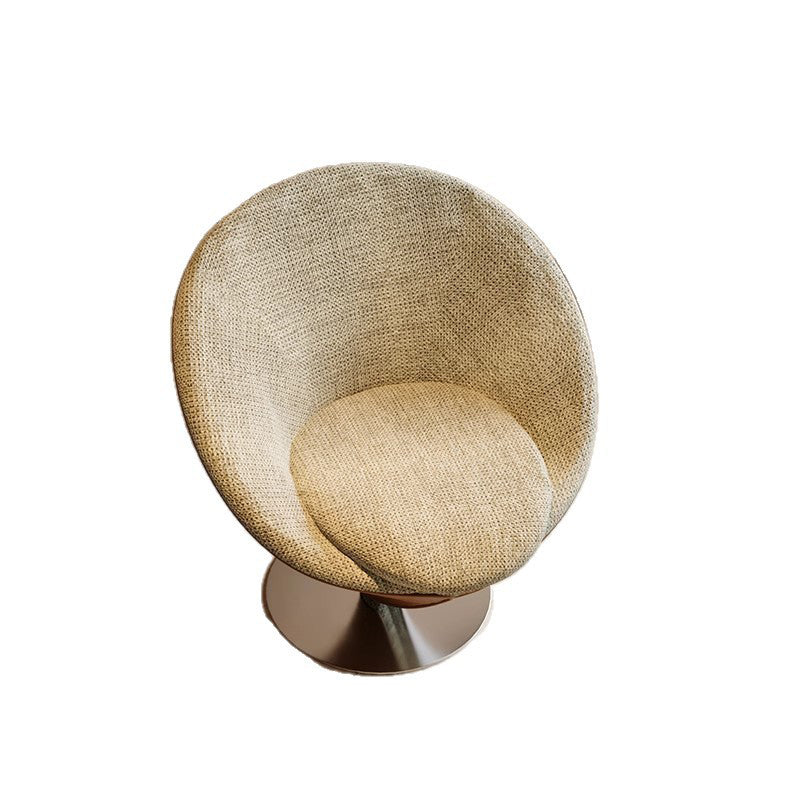 Traditional Chinese Velvet Swivel Accent Chair with Round Curved Backrest – Wood & Metal Frame, Faux Leather Upholstery, Ideal for Living Room
